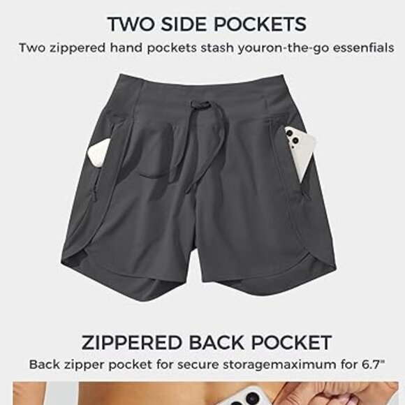 Dark grey 5" running shorts - Picture 4 of 4
